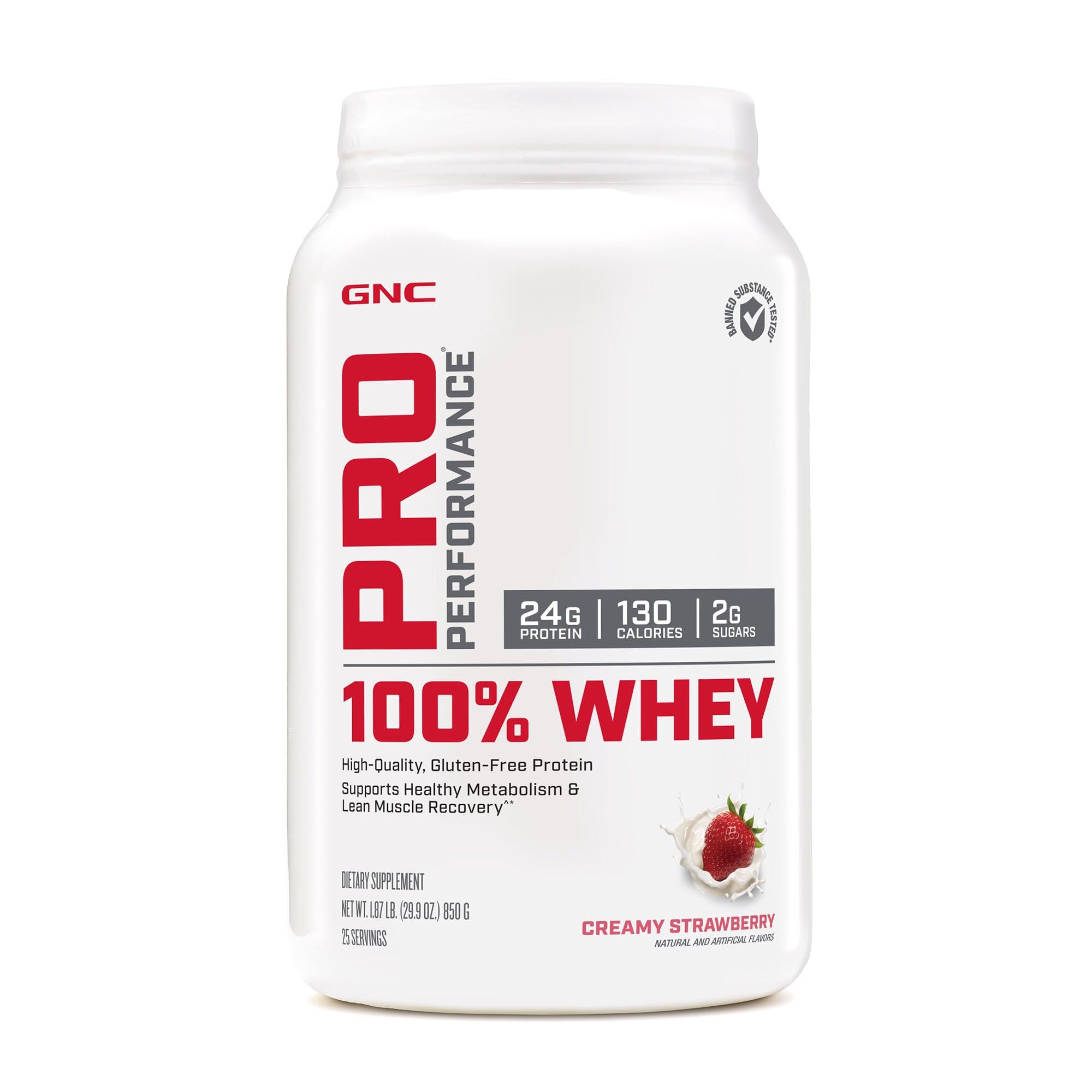 GNC Pro Performance 100% Whey - Creamy Strawberry (25 Servings)