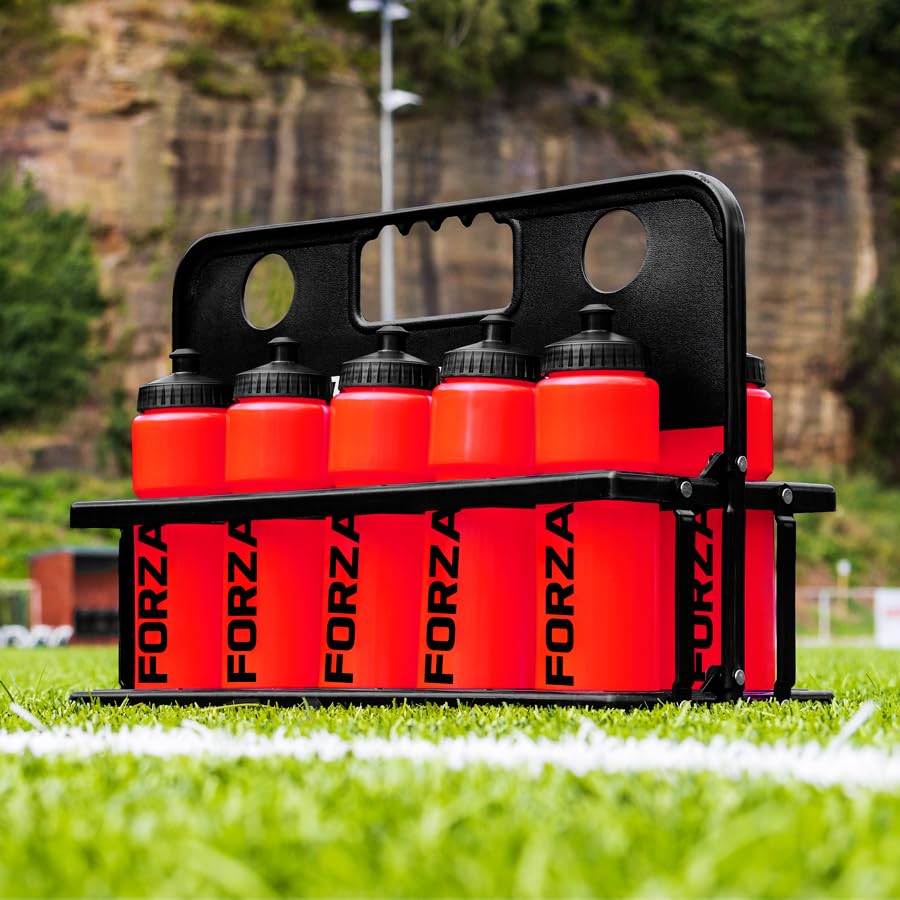 FORZA Team Sports Water Bottles | 25oz Capacity with Portable Carry Bag or Foldable Carrier - BPA-Free Plastic for Hydration on the Go (Foldable