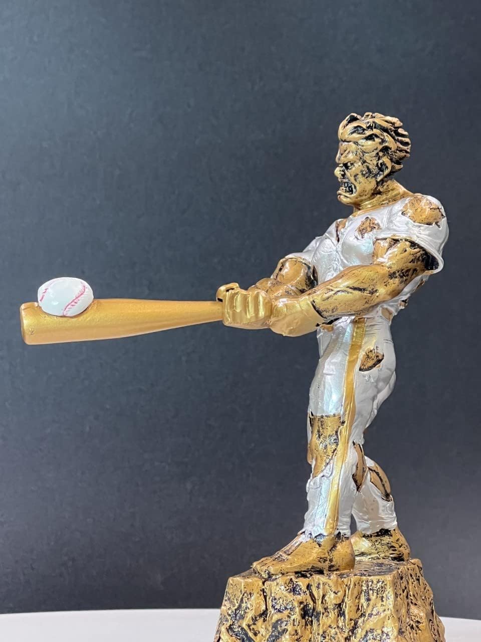 K2AWARDS Monster Baseball Trophy - 6.75 inch Action Baseball Trophy with Custom Plate