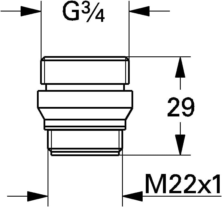 Grohe 45247000 45247000-Racor DE 3/4 inch A M22 x 1, Silver