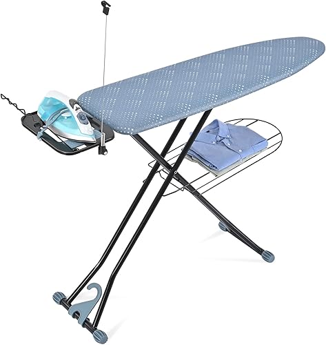 APEXCHASER Tabla de planchar, soporte de hierro con arnés de silicona para planchas, ahorro de espacio, funda extra gruesa resistente al calor con