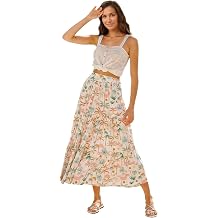Maxi Skirts for Women 2026 Summer Boho Floral High Waist Casual Flowy Long Skirt Beach Vacation Cruise Resort Wear