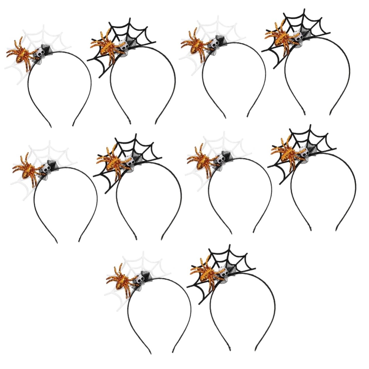 Halloween Stirnbänder Für Damen – 4-teiliges Set Mit Spinnennetz-Design, Elastisch
