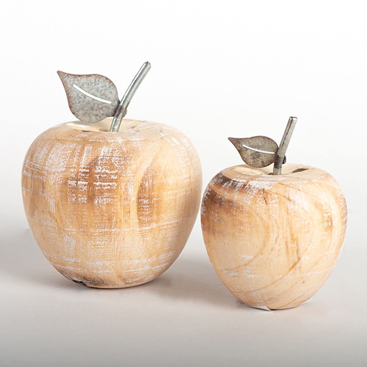 Set of 2 Wooden Apples Decorations