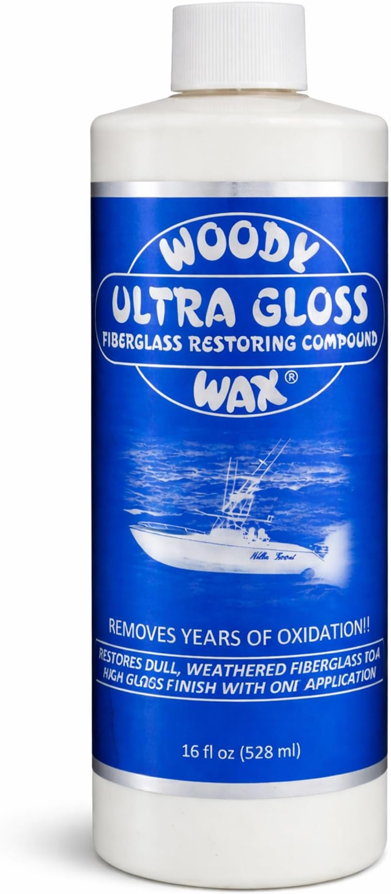 Ultra Gloss Restoring Compound, Professional-Grade Fiberglass Restoration & Oxidation Remover for Boats & Yachts, Diminishing Micro-Abrasive Formula for High Gloss Gel Coat Finish, 16 oz