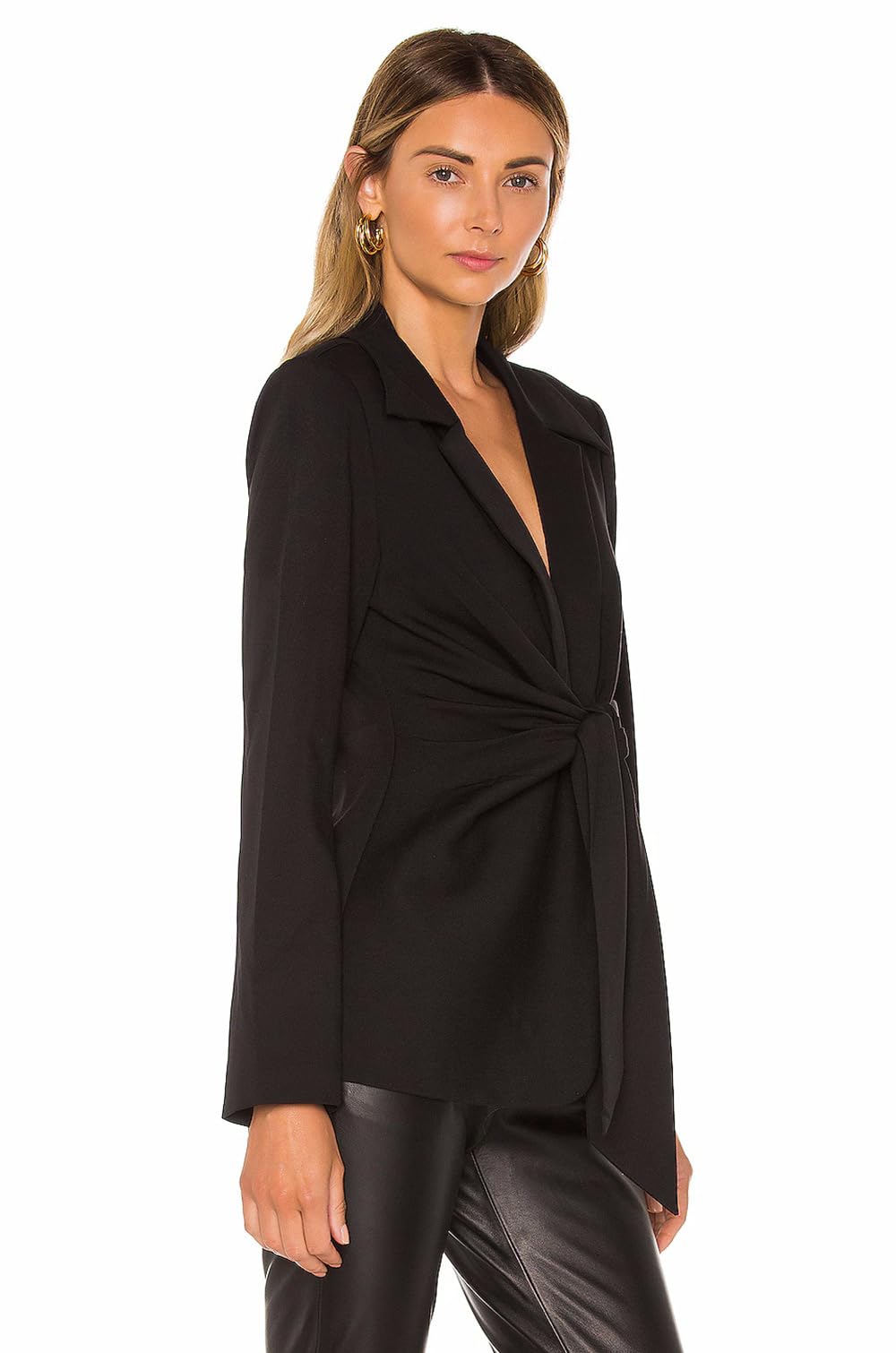 Blazer Damen Eleganter Damenblazer Mit Bindegürtel Geraffter Passform Schmal Geschnitten Langarm Reverskragen Modisches Oberteil In Mittlerer Länge Festliches Abendkleid Für Hochzeitsgäste