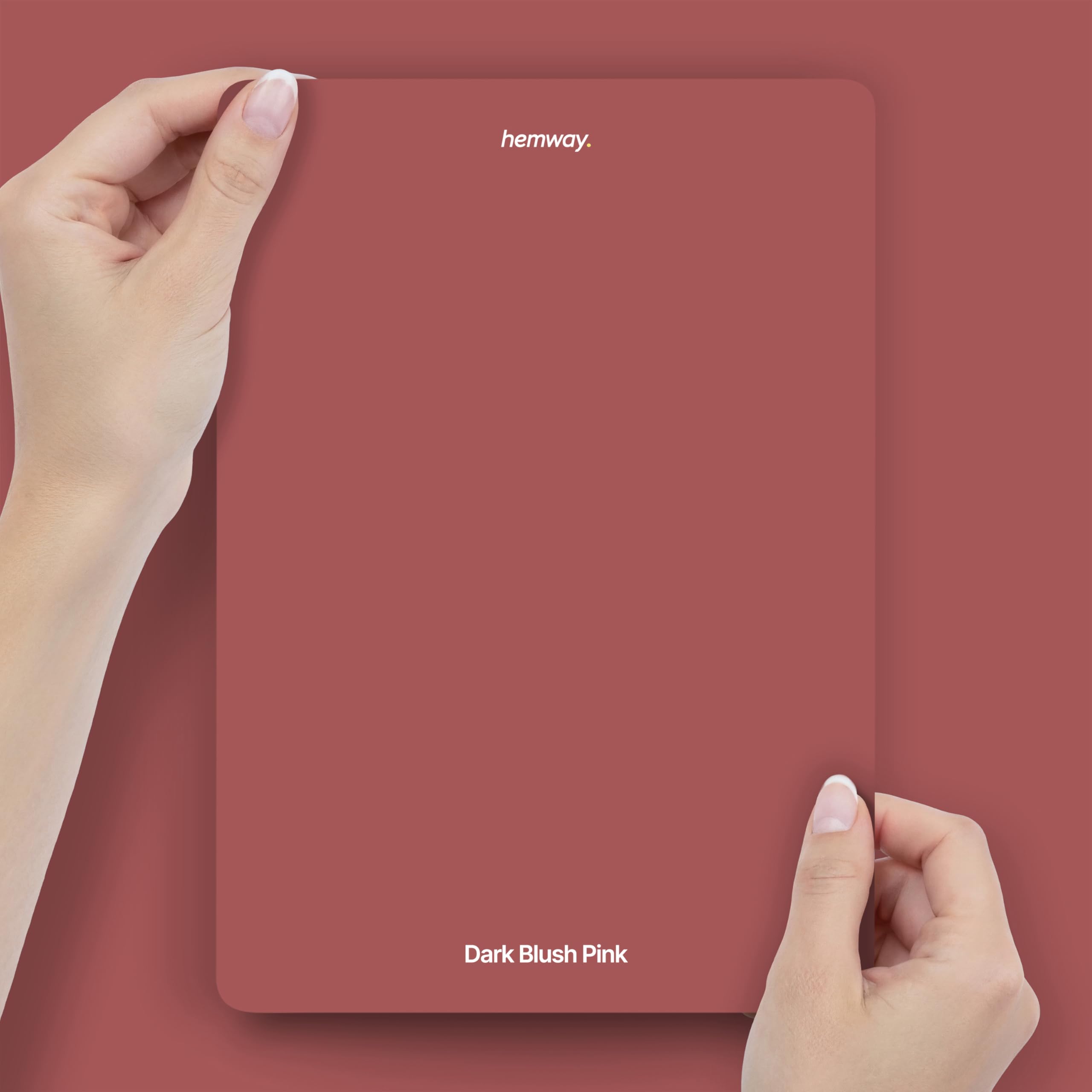 Hemway Dark Blush Pink Peel & Stick Sample Chalk Paint | A5 Accurate Colour Swatch, Mess-Free Alternative to Paint Tester Pots, Easy To Use, Eco-friendly, for Interior Furniture & Walls