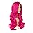 MapofBeauty 24 Inch/60 cm Charming Synthetic Long Wavy Side Bangs Women Party Anime Cosplay Wig (Hot Pink)