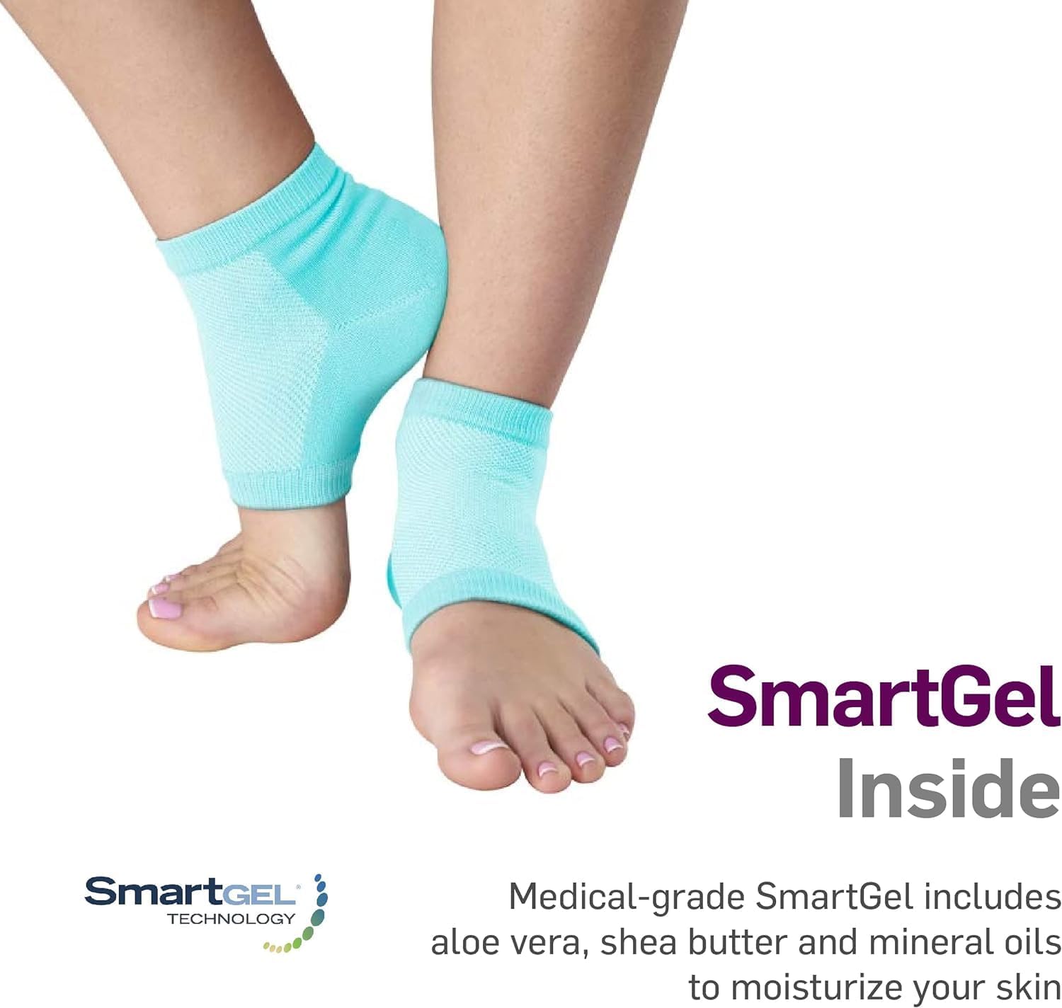 VKR Silicone Gel Heel Socks for Repairing Dry, Cracked Heels – Foot Care Cushion with Spa Botanical Gel Pad, Suitable for Men and Women - Free Size (2 Pair, Blue) 5 61mScZJsDCL. SL1500