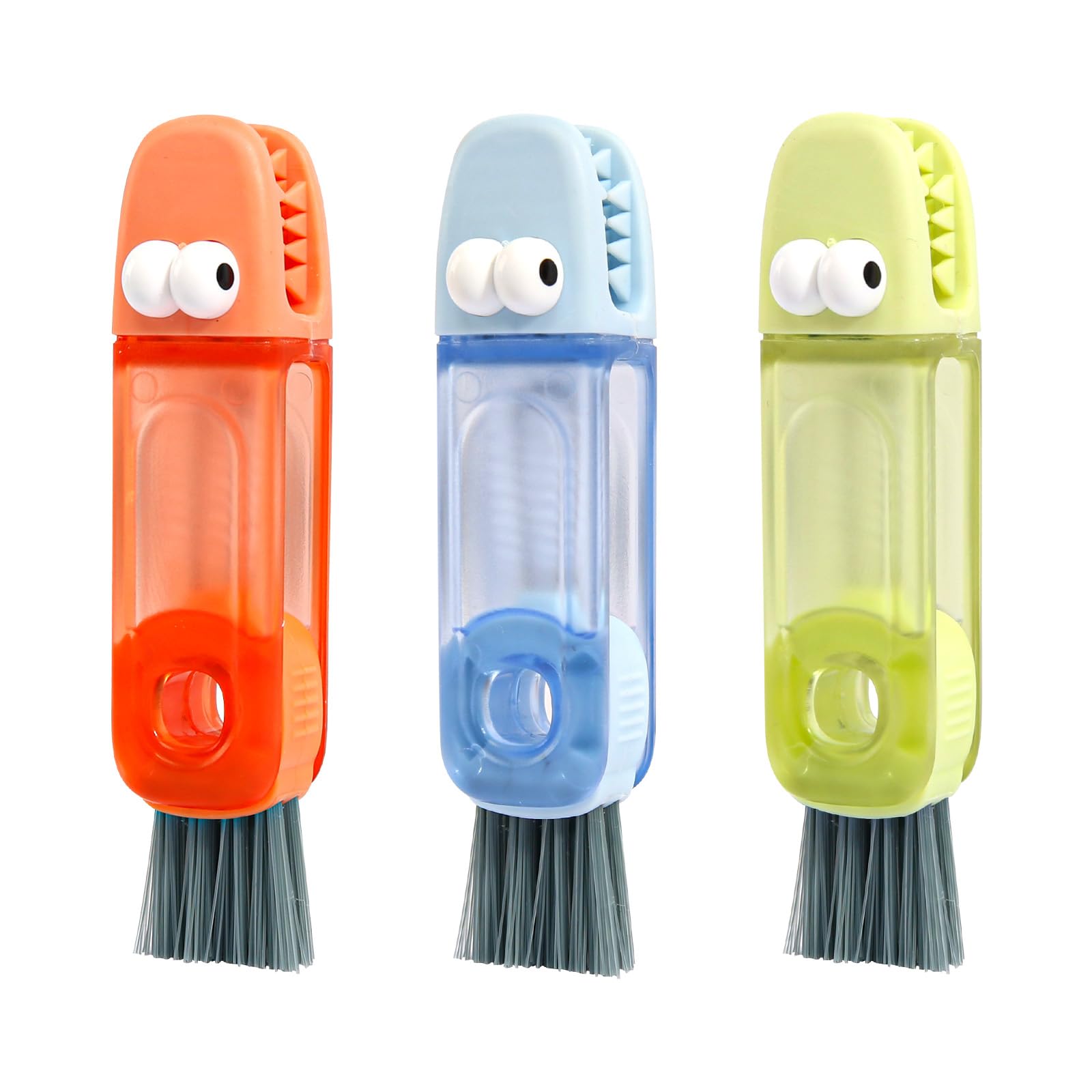 Gyism Three Colors 2025 3 Pcs 3 In 1 Multifunctional Cup Lid Cleaning Brush, Cup Crevice Cleaning Tools For Tight Spaces, Bottles And Crevices, Bottle Brush And Bottle Cleaner Portable Travel For Kitchen (Three Colors)
