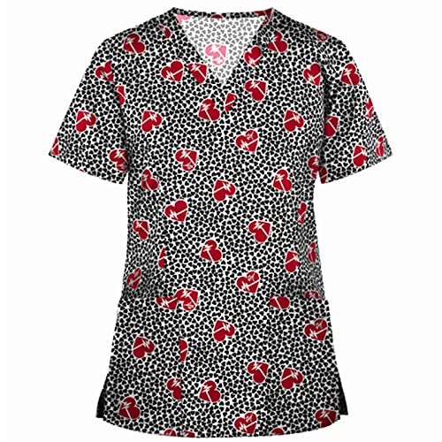 XIAOBUDIAN Medizinische V-Ausschnitt Tunika Frauen Krankenschwester Uniform Top Fit Weiblicher Tierarzt Cover