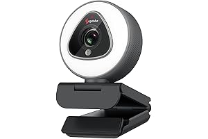 Professional-Grade Computer Camera with Illuminated Ring Light: Capture Crystal-Clear Footages in All Conditions