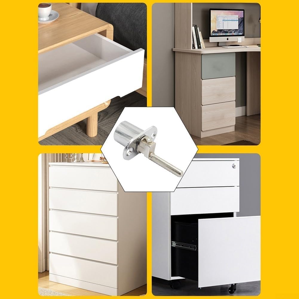 Cabinet Lock,Secure,Furniture lockZinc Alloy with Chrome Finish Keys for Effective Door Security(B)
