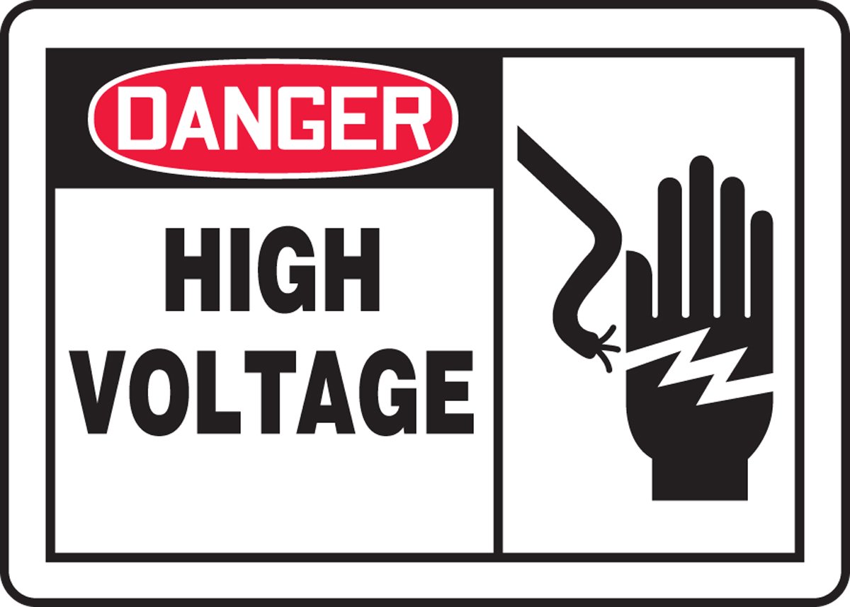 Plaque Danger High Voltage Accuform en aluminium durable 7x10