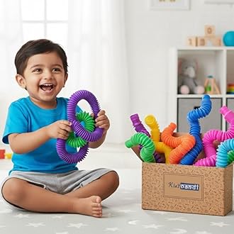 Kids Mandi Pop Tube Sensory Fidget | Multi-Colour Stretchable Pipes | Decompression Anxiety Stress Relief Toy | Flexible Poptube Toy for Kids and Adults (Pack of 12)