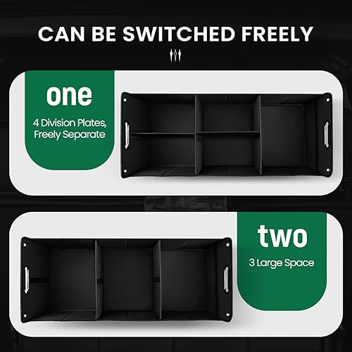 Miniatura 3 de Organizador de maletero de automóvil, organizador de almacenamiento de automóvil, multicompartimento plegable para automóvil, SUV, sedán, camión,