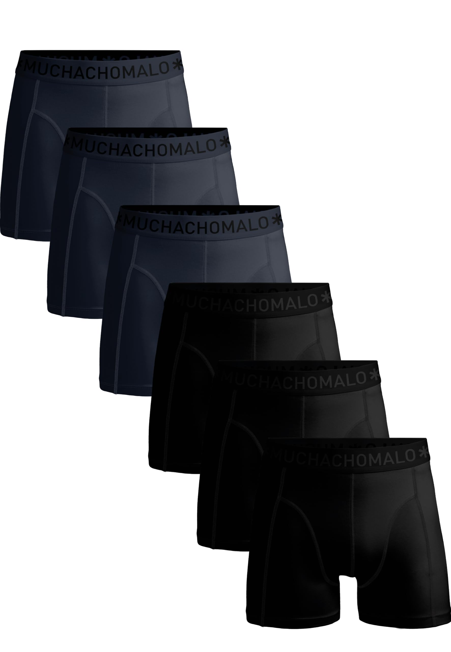 Muchachomalo Boxer da uomo, biancheria intima liscia in cotone da uomo, confezione da 6, boxer tinta unita, taglio classico, con vita elasticizzata