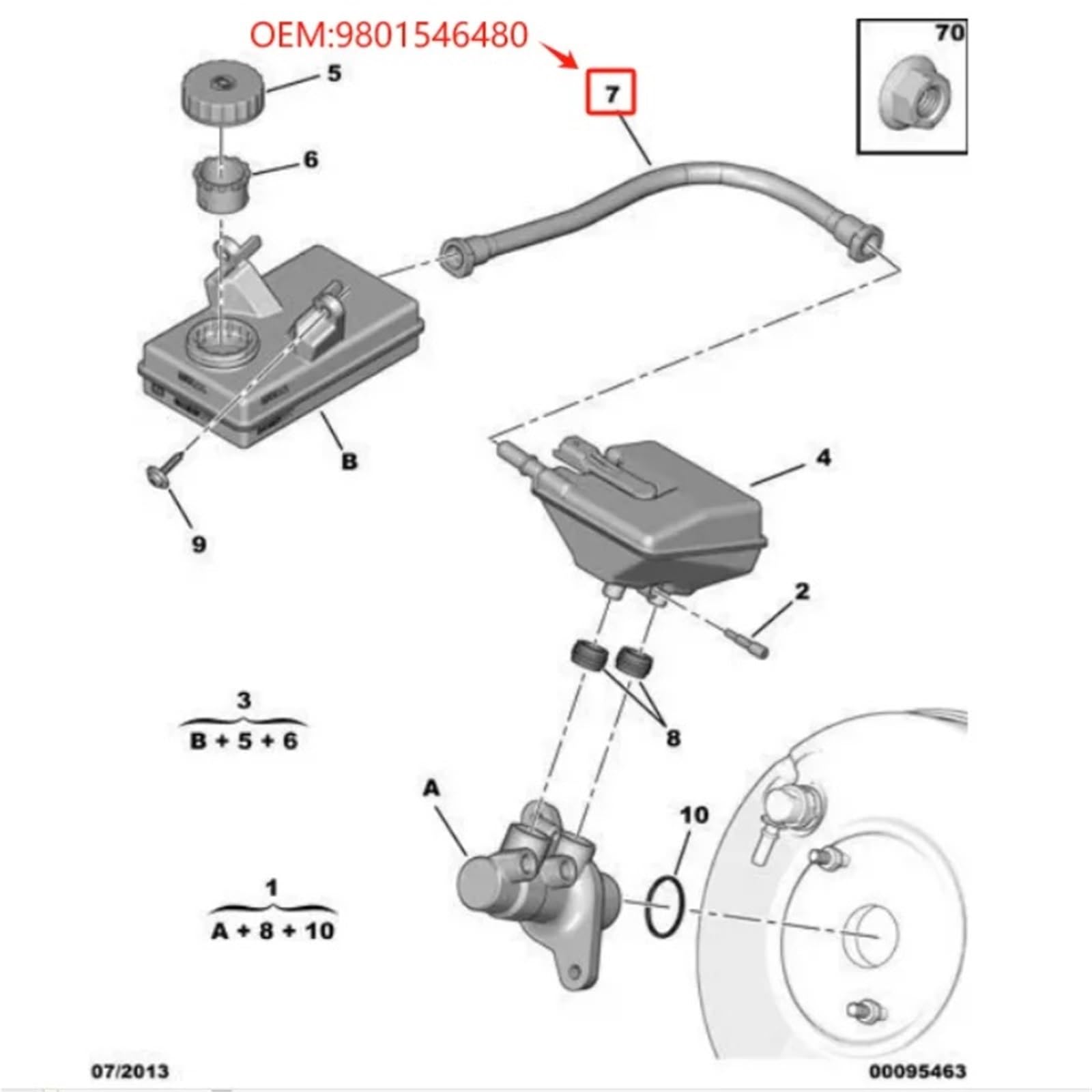Flessibile Del Freno Per Peugeot Per Citroen 3008 Tubo Freno Automatico Serbatoio Olio Freno Collegato Al Tubo In Gomma 9801546480 Tubo Flessibile Freno