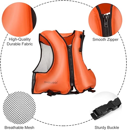 Miniatura 2 de Chaleco de esnórquel para adultos, chaleco inflable de esnórquel, chaquetas de natación, chaquetas flotantes inflables de seguridad para