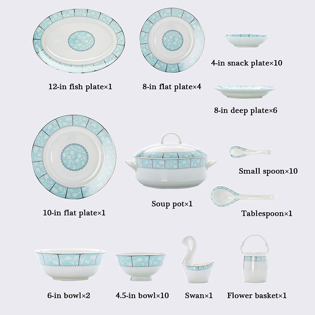 H3TF5J Ceramiczny zestaw zastawy stołowej, 48 elementów europejskiej zastawy stołowej, Bezpieczny materiał w Chinach, rodzinny prezent, ręcznie malowane złoto kunsztu