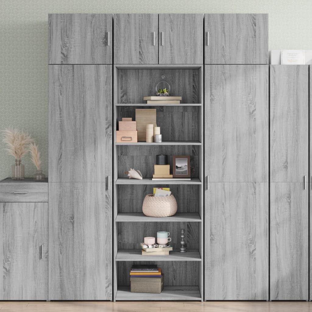 Mobiletto alto grigio Sonoma, 70 x 41 x 185 cm | Armadio moderno per soggiorno e corridoio con molto spazio, linee semplici e una superficie facile da pulire.