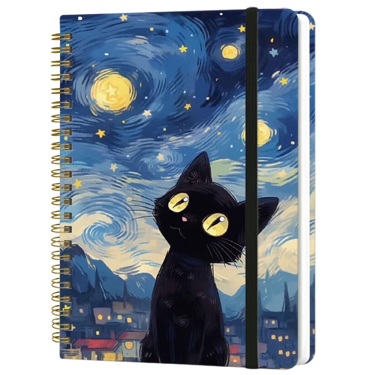 Carnet de notes ligné esthétique pour femme, une idée cadeau A5 motif chat pour l'école