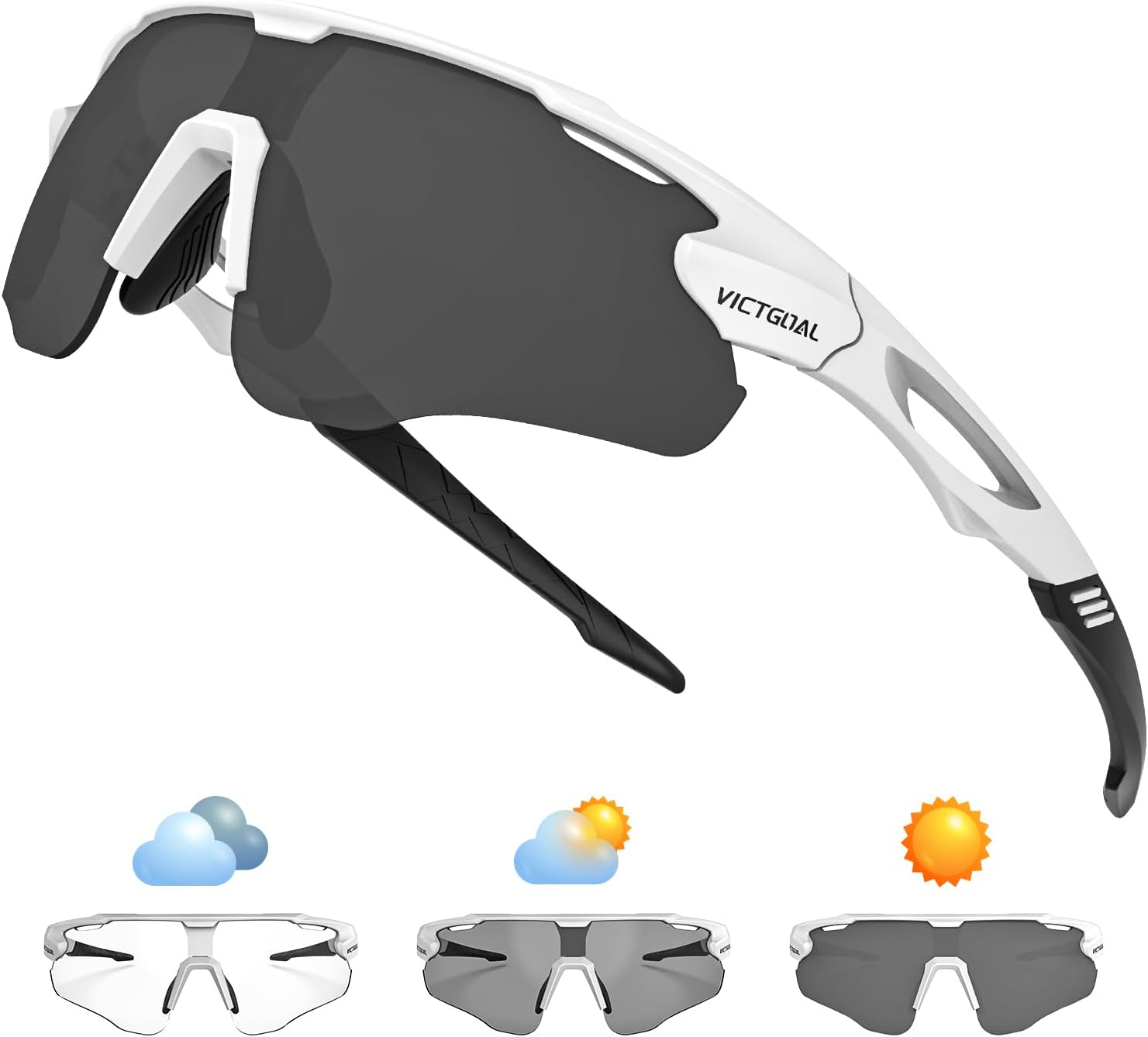 VICTGOAL Cycling Glasses Photochromic Sunglasses for Men Women TR90 Frame Glasses with UV Protection Bike Glasses for Cycling