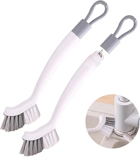 Paquete de 2 cepillos limpiadores de lechada  Herramienta de limpieza de grietas  Cepillo de limpieza de detalles para azulejos, fregaderos,