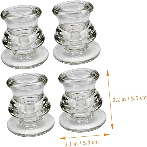 Miniatura 7 de Housoutil Juego de portavelas de cristal con base ponderada para decoración y eventos