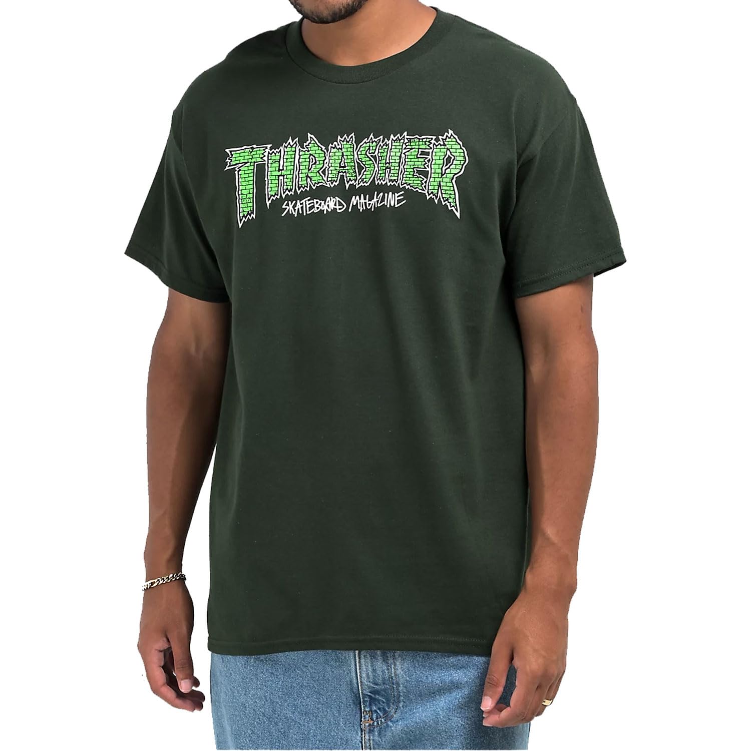ThrasherMen's Brick Forest Geen Short Sleeve T Shirt XL