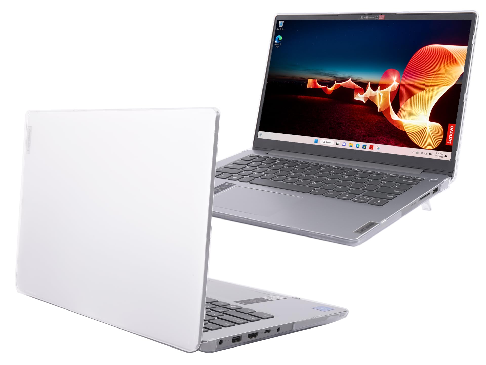 Coque Rigide MCover Pour Lenovo 14e Gen 2 Chromebook / 14w Gen 2 Windows - Protection Transparente 2 Pièces - Modèle Spécifique