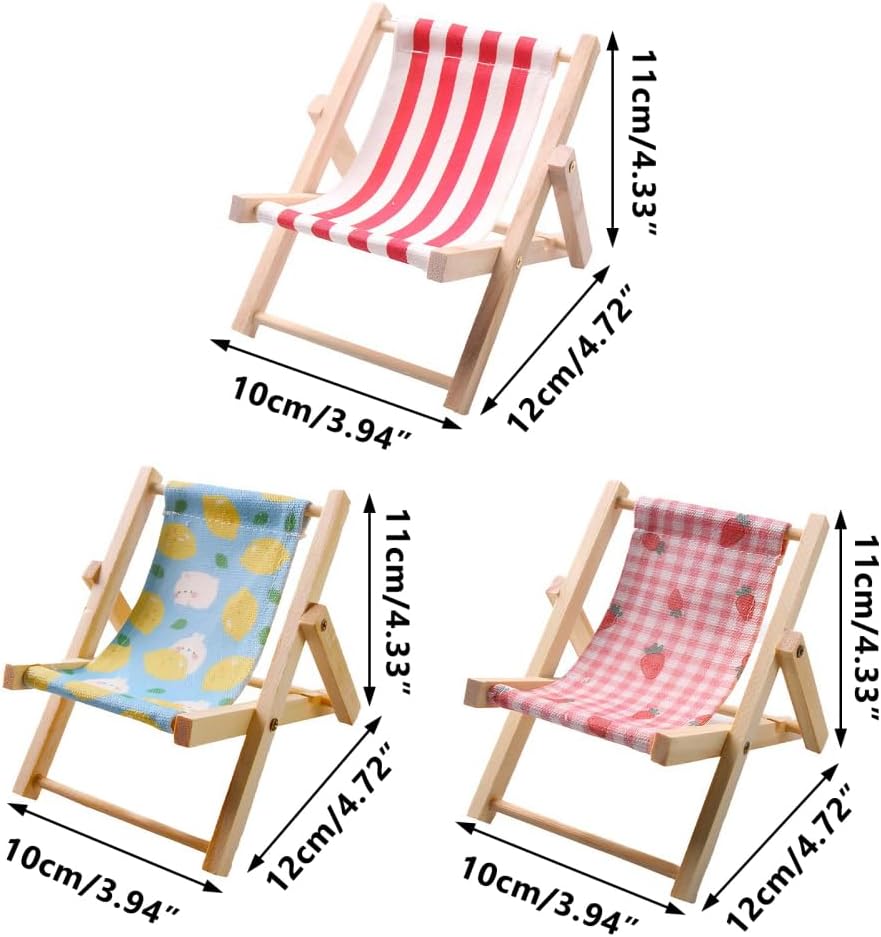 3PCS Small Pet Lounge Chair, Cute Foldable Hamster Rest Seat with Smooth Polished Edge, Hamster Habitat Decor for Syrian Dwarf Guinea Pig