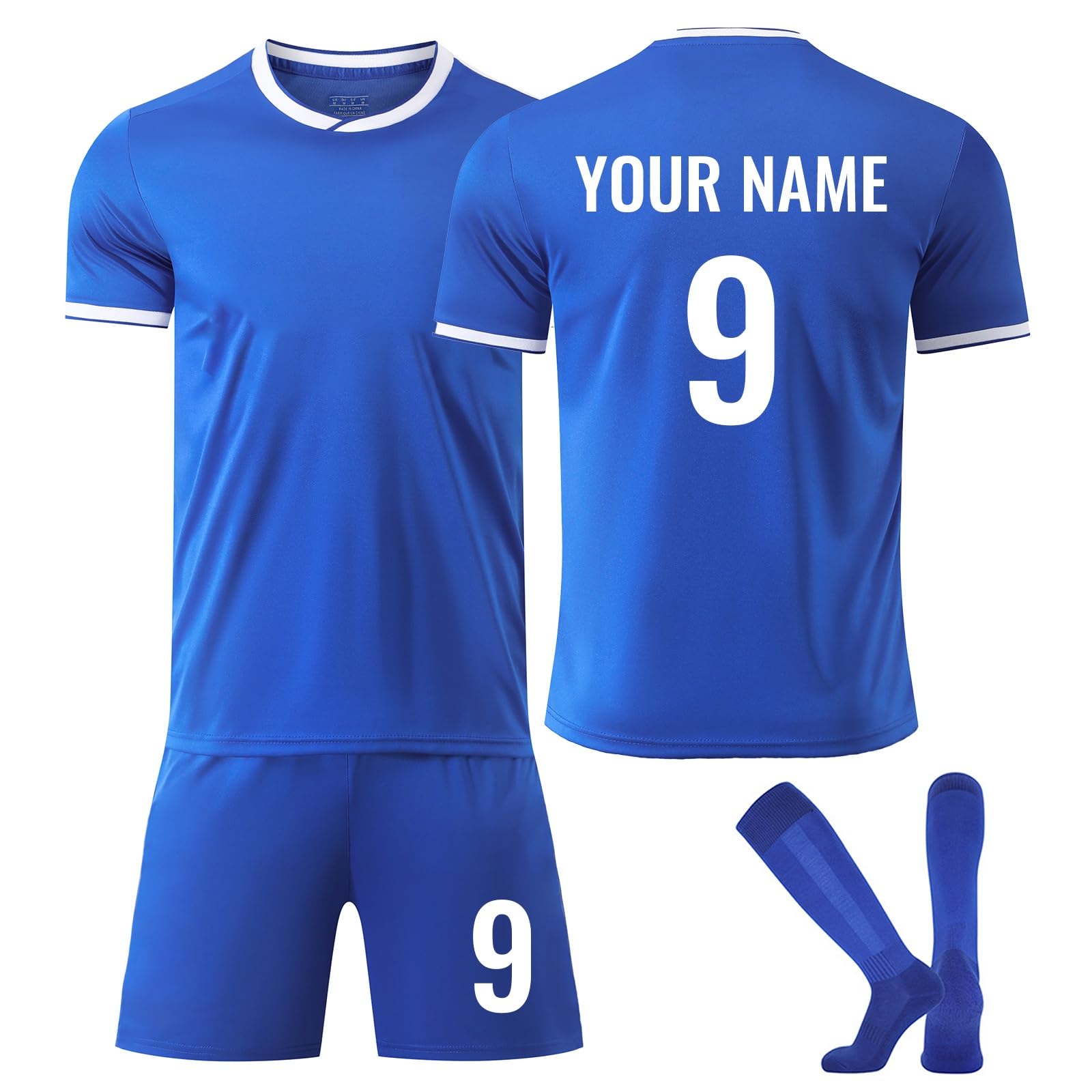 24/25 Home/Away Football Jerseys, Personalised Full Football Kit for Adults & Kids - Your Name & Number, for Football Fans (Includes Shirt, Shorts & Socks)