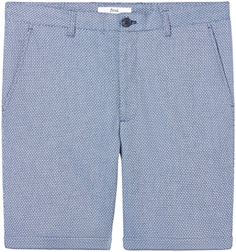 Marque Amazon - find. Short Chino Imprimé Homme, Bleu (Blue Tile Mix), XL, Label: XL