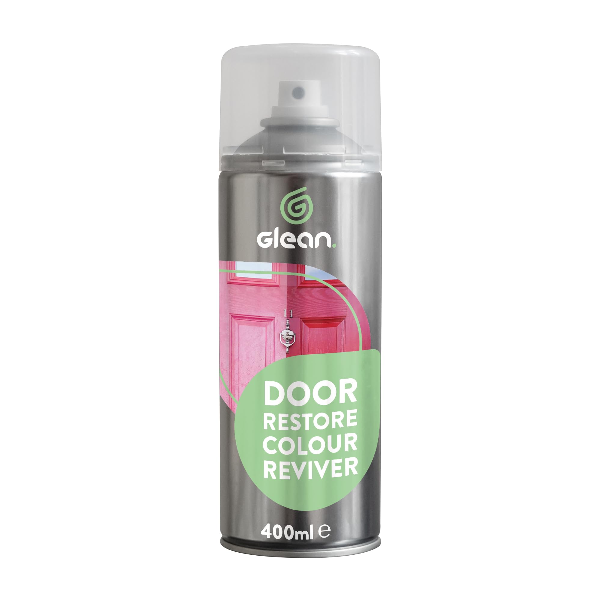 Glean Clear Door Restore Colour Reviver Aerosol | 400 Ml | Restores Faded Composite & Upvc Surfaces | Deep Penetrating Oil For Doors, Decking, Grp & Plastic Finishes