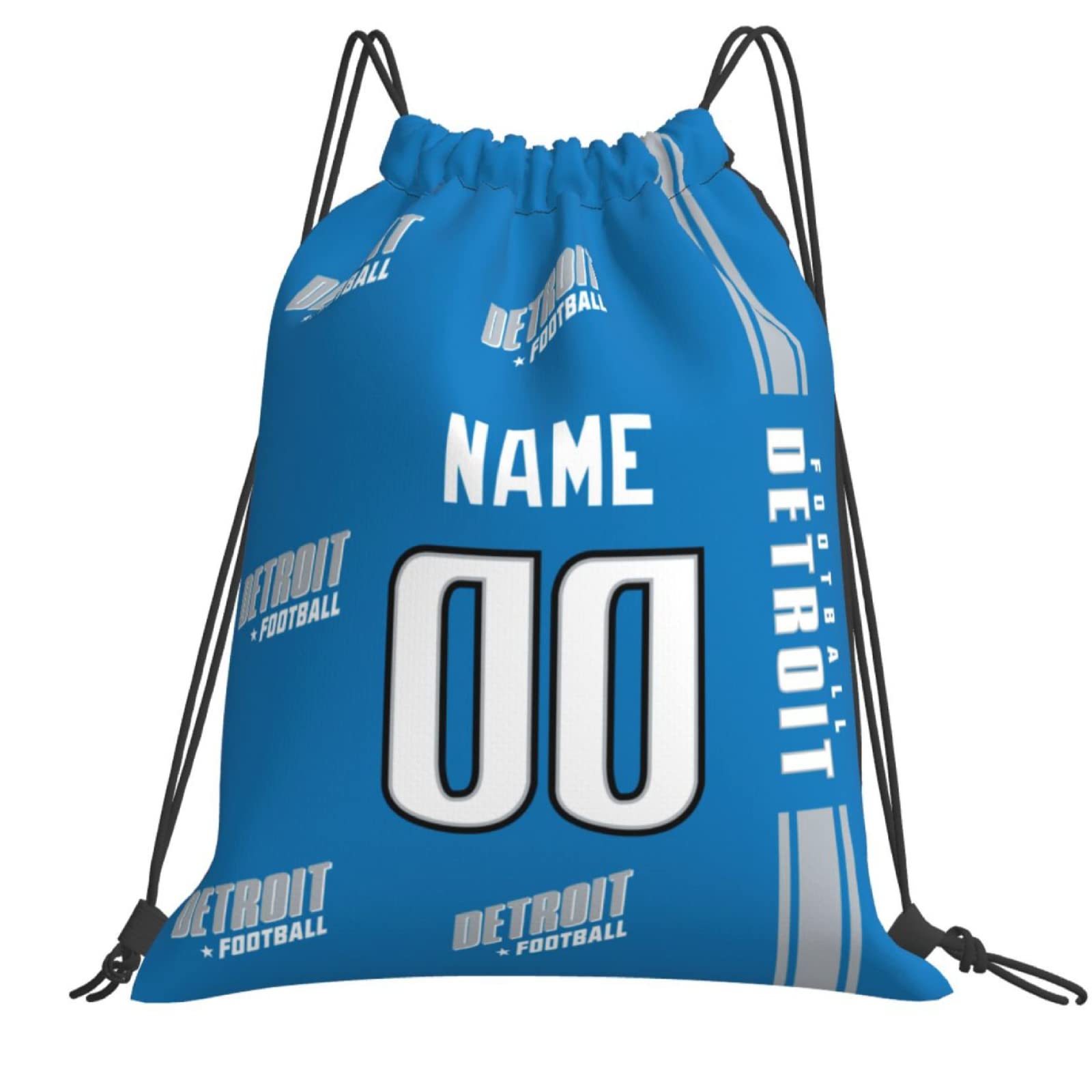 Detroit Drawstring Bags Custom any Name and Number Backpack for Men Youth Boy Gifts