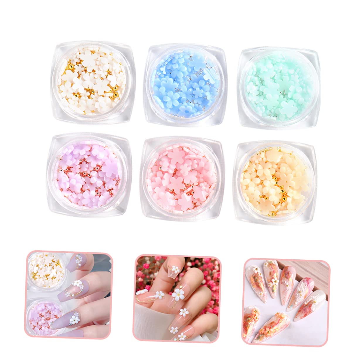 FRCOLOR Charms De De Résine Pour Nail Art Boîtes De Décorations Manucure Accessoires Pour Et Petits Doigts