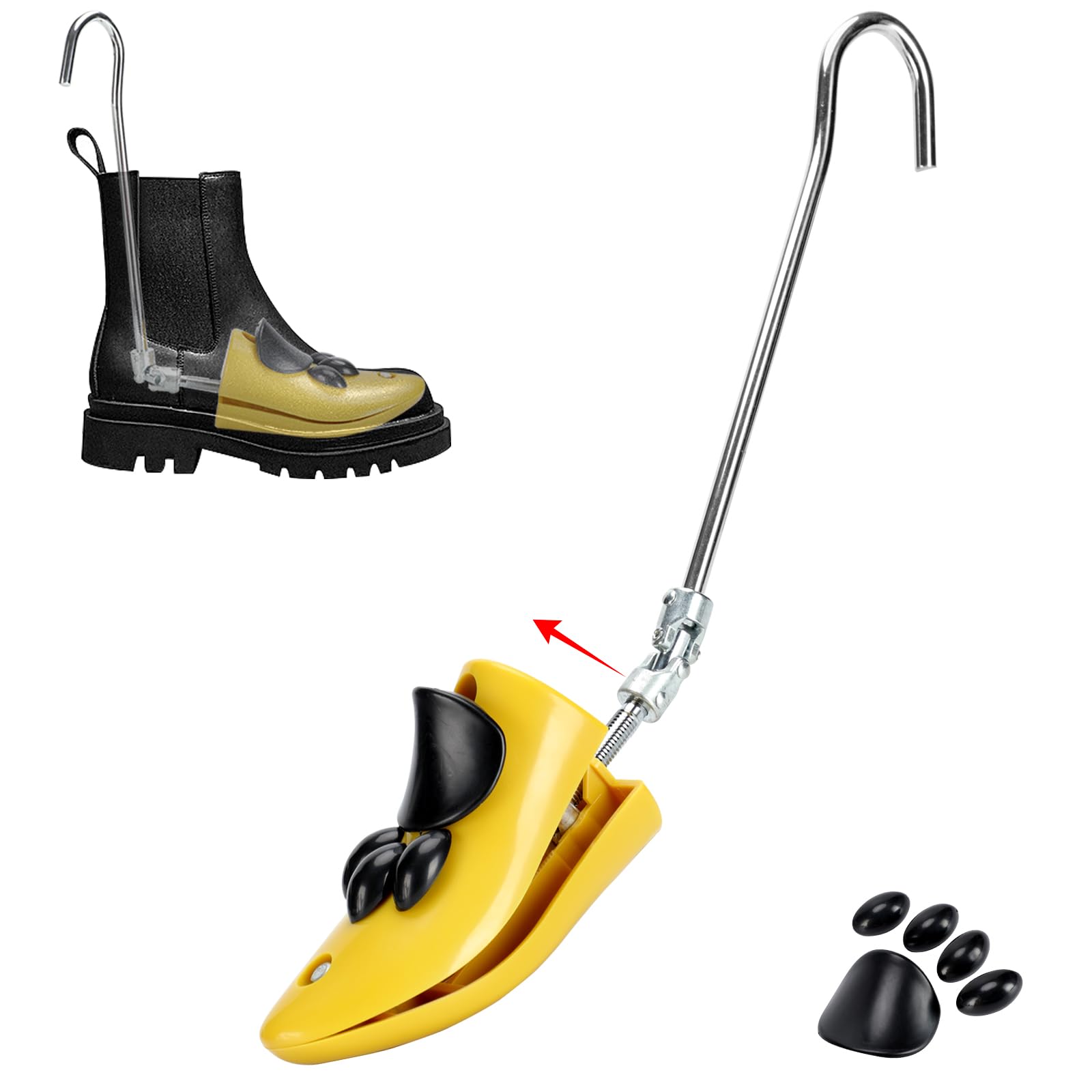 ExshoiuShoe Boot Stretcher for Thick Feet, 1 Pairs of Height Adjustable Shoe Stretchers, Cowboy Boot Stretcher for High Instep