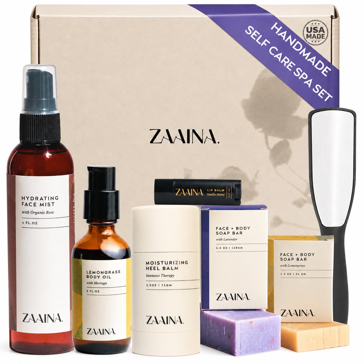 ZAAINA Kit benessere e spa: cesto regalo di Natale per donne, regali spa rilassanti per lei, kit di auto-cura per mamma, moglie e amica, pacchetto spa per farsi piacere a casa