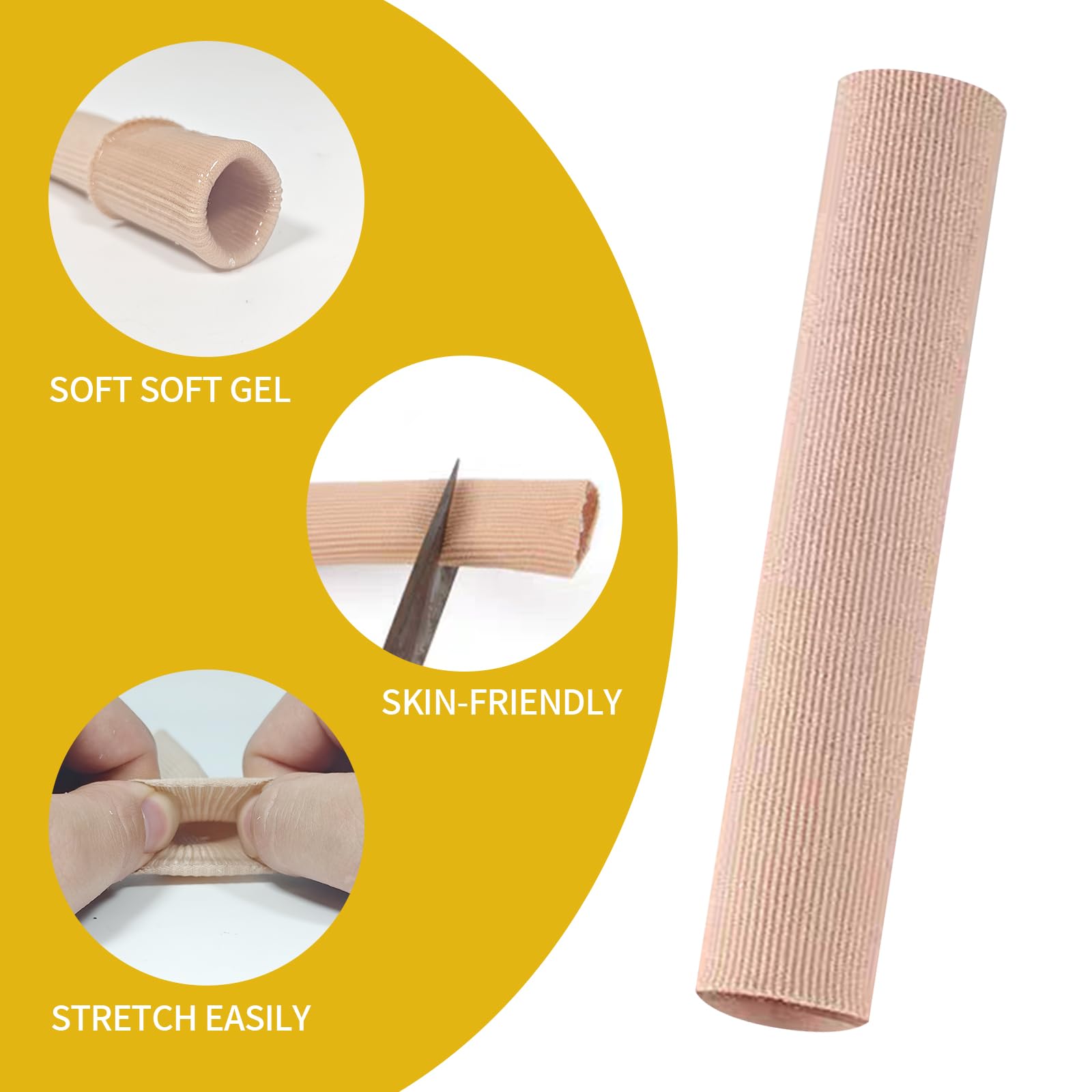 9 Pcs Protector Dedos Pies Silicona Cortables, Tubos de Silicona para Los Dedoss, Protectores de Dedos del Pie para Rozaduras Pies Callos Ampollas Callosidades (3 Tamaños)