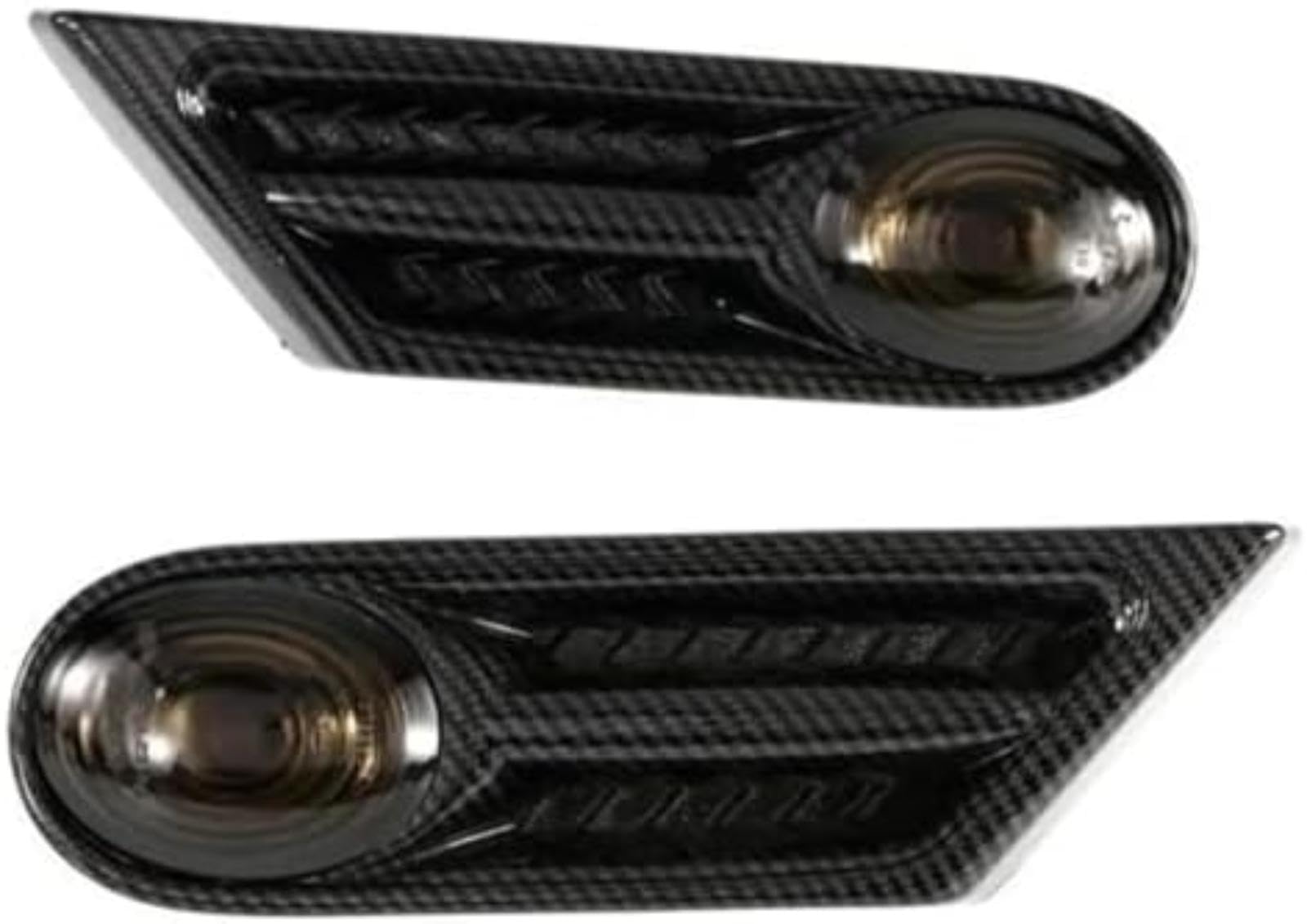 Dla BMW, dla Cooper R56 R57 R58 R59 2011-2017 włączony kierunkowskaz boczny kierunkowskaz w lusterku 63137260202 63137260201 Lampka kontrolna lusterka bocznego (Carbon Black Cover)