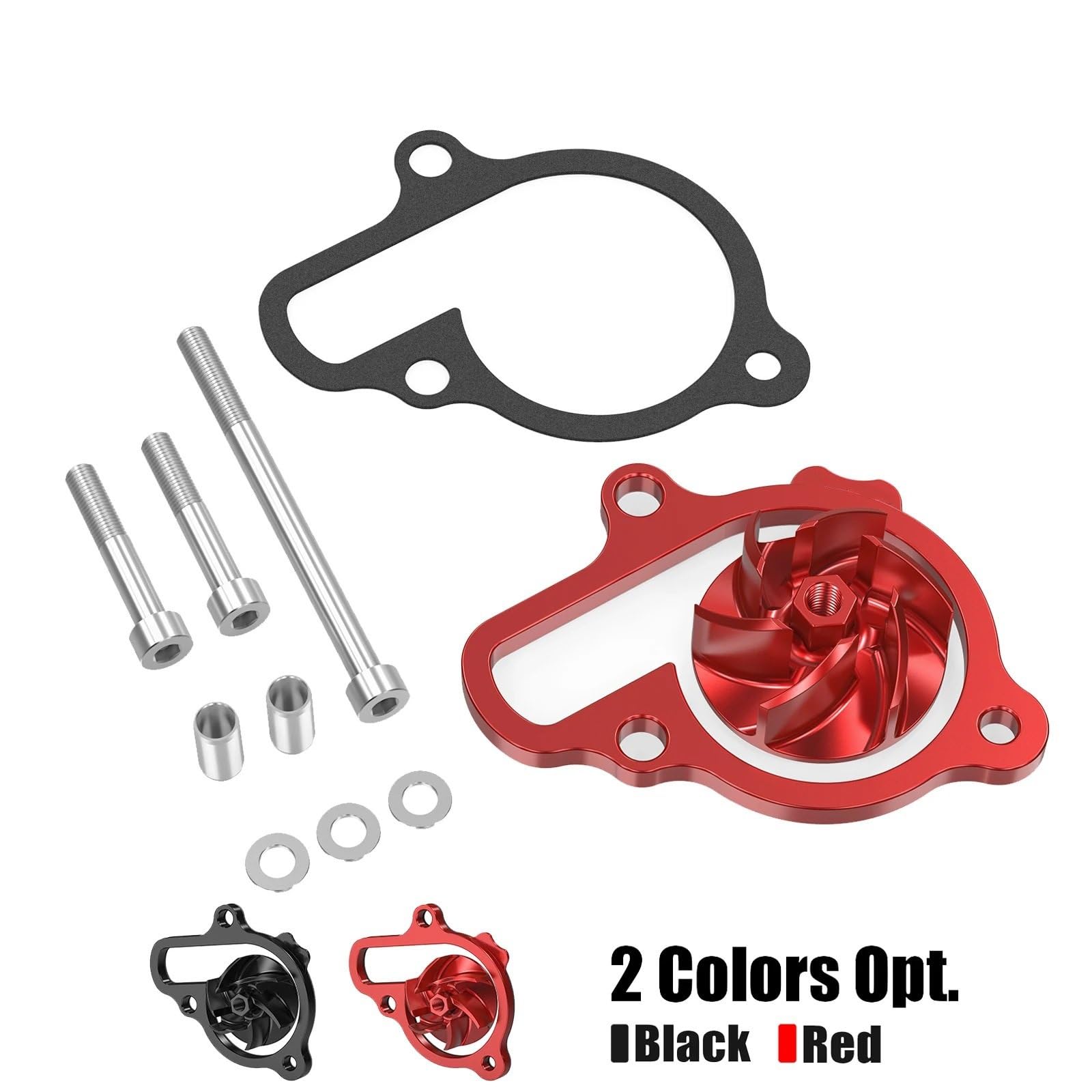 Water Pump Repair Kit Pasuje do Honda 2021-2025 CRF450R CRF450RX CRF450RWE CRF 450R 450RX 450RWE wirnik pompy wodnej chłodnica zestaw dystansowy(Red)