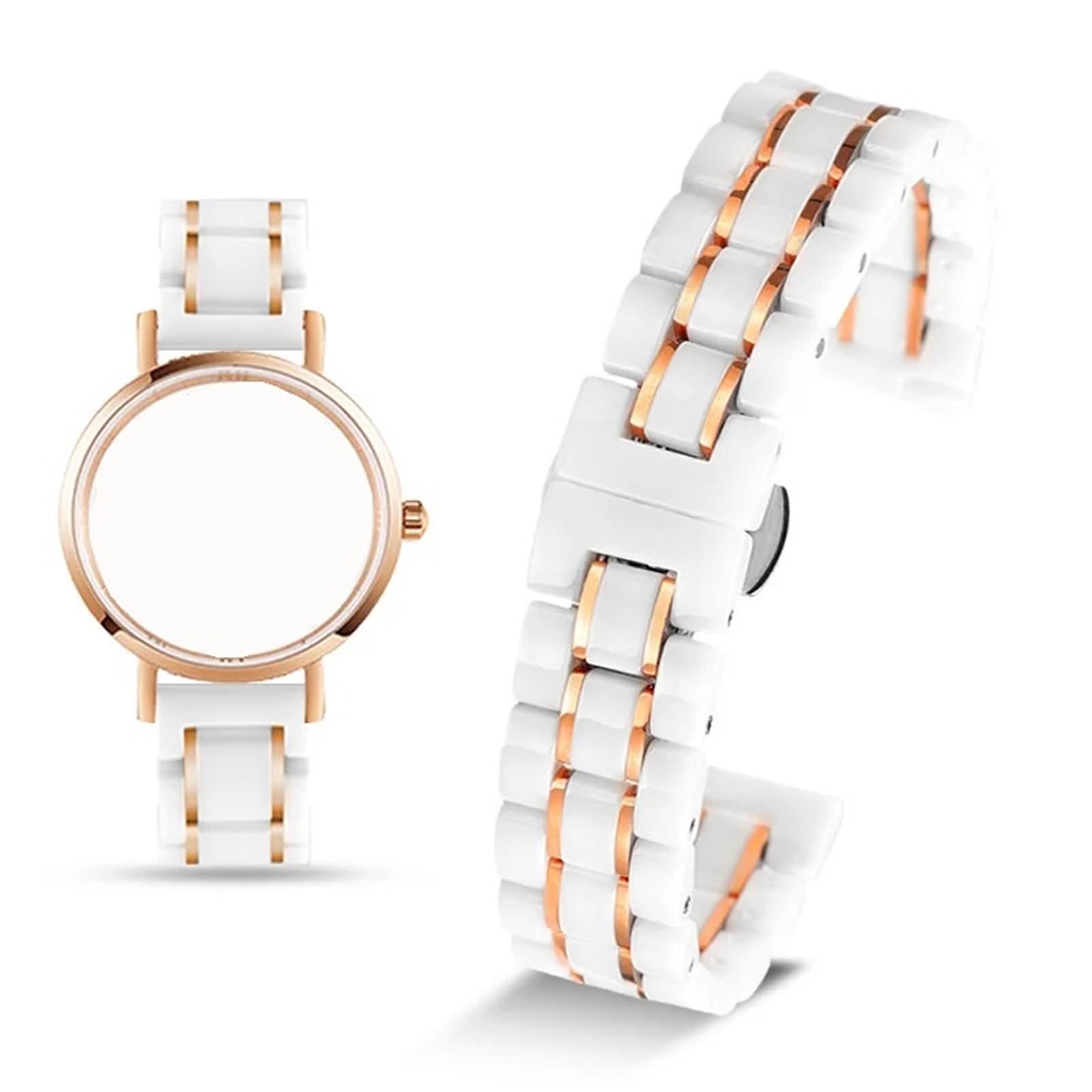 Ogólny ceramiczny pasek do zegarków mężczyźni kobiety łańcuszek do szybkiego zegarka ze stali nierdzewnej 14mm 16mm 18mm 20mm 22mm pasek sportowy