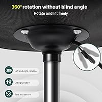 Vista 4 de Black Classic Swivel Stool with Wheel for Salon Work Home SPA Shop Height-Adjustable and Cost-Effective Rolling Stool Chair Small Negro