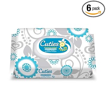 Cuties Premium Baby Wipes, Unscented Sensitive, 432 ct (6 Soft Packs of 72)