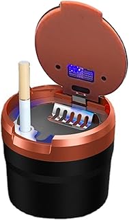 Cinzeiro Portátil para Veículos | Cinzeiro automotivo com tampa | Cinzeiro para carro com luz azul LED, cinzeiro portátil para carro, cinzeiro automotivo sem fumaça para uso em viagens Comfrey