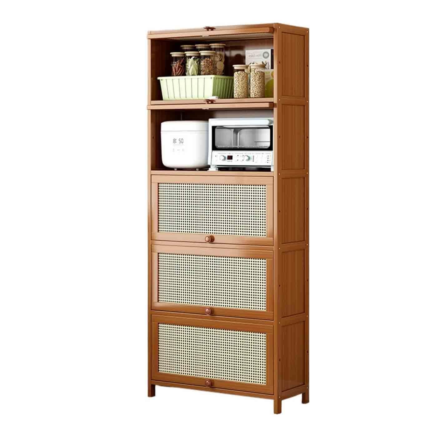 CWCQGH 5-tier Tall Kitchen Sideboard with Storage Compartments for Coffee and Tea and Doors Hallway