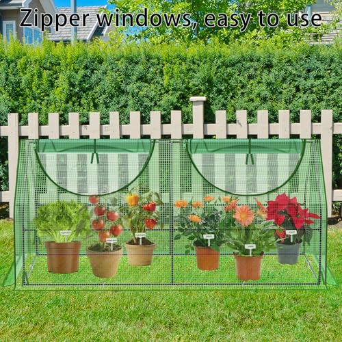 Image of 6x3x3Ft Portable Greenhouse for Outside, Small Green House with Mesh Vents