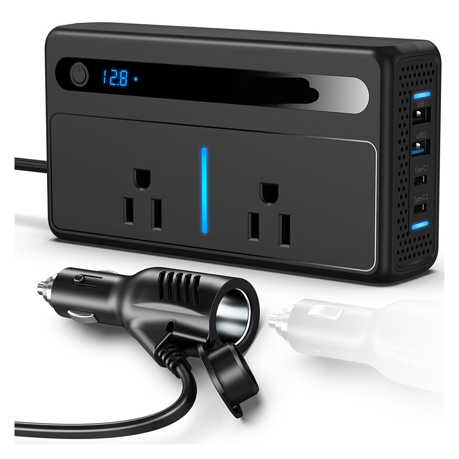 300 W Inwerter samochodowy 12 V/24 V do 110 V Wielofunkcyjny konwerter stacji zasilania do domu, kampera(7081-300W-12V)