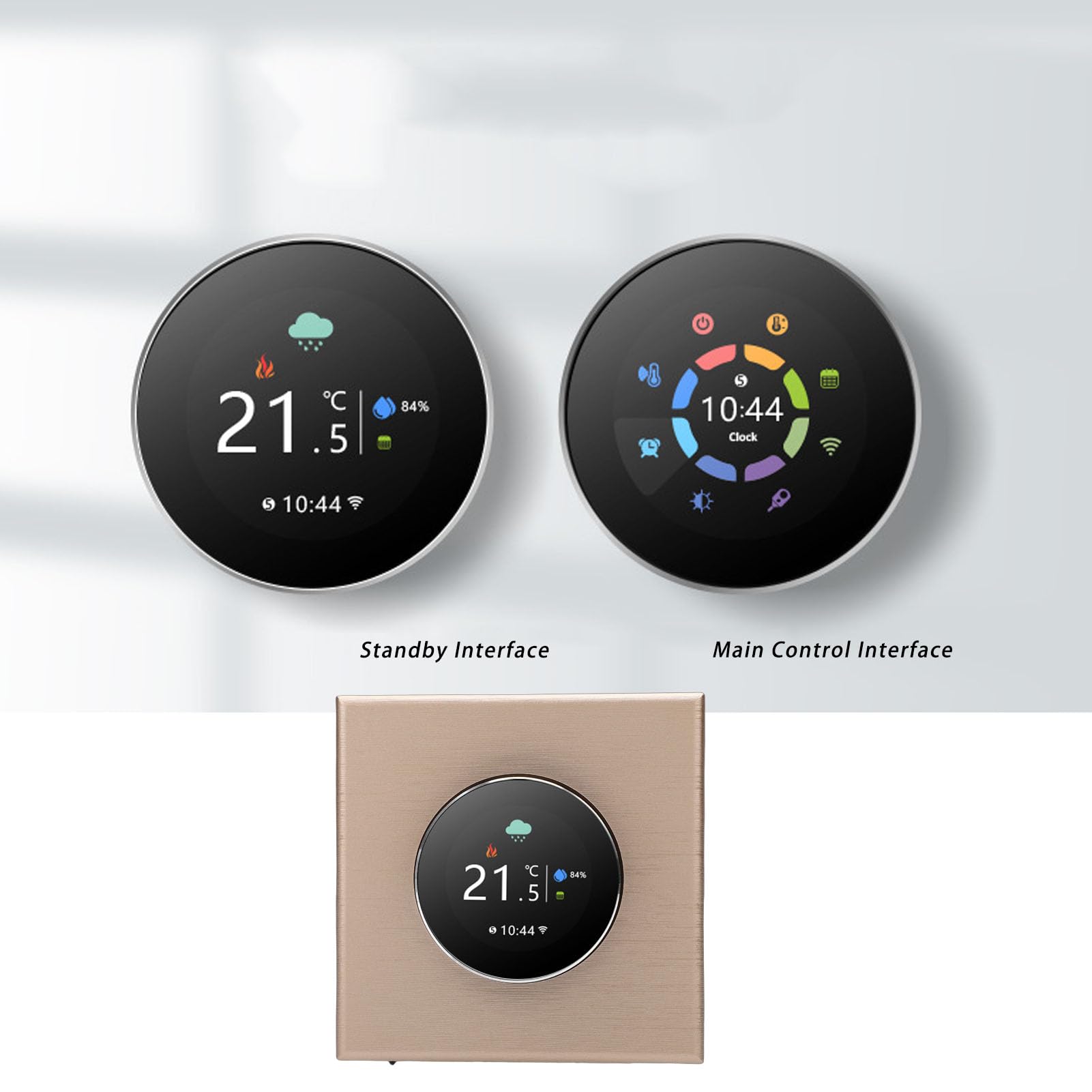 Fafeicy Termostato Intelligente, Termostato WiFi con Display Digitale a Colori e Schermo Touch for di Riscaldamento a Pavimento Ad Acqua